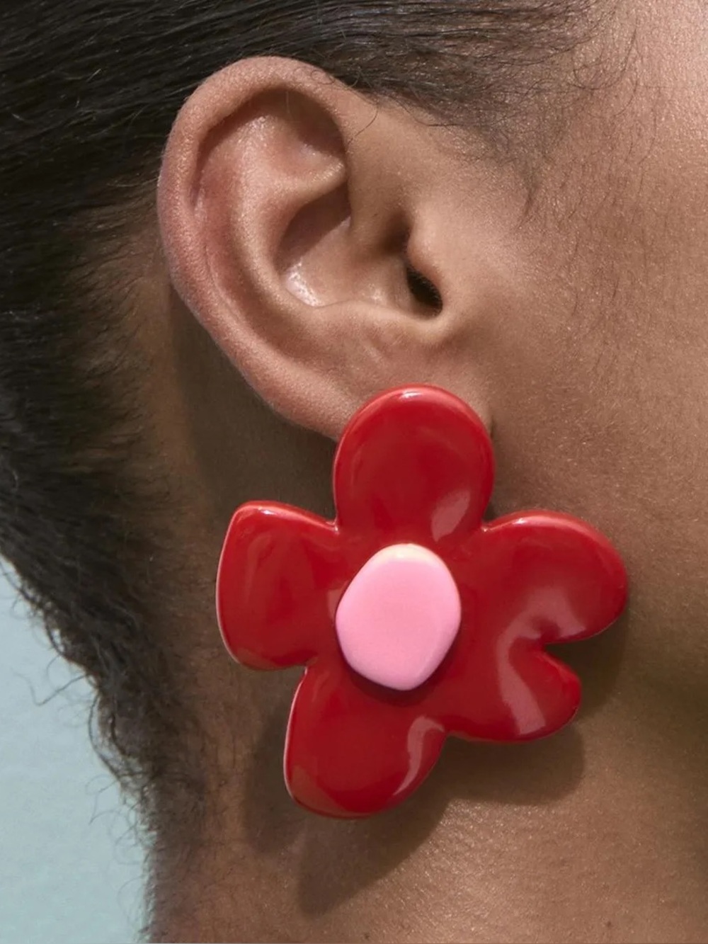 Zara Contrast Flower Earrings